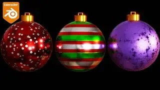 3 Procedural Christmas Ornament Materials (Blender Tutorial)