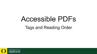 PDF Tagging and Reading Order