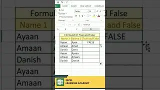 Determine True False in excel