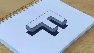 How to draw Letter ( F ) 3D easy drawing | 3d illusion tutorial by @mr.indianchitrkar