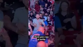 Merab charged a heckler in the crowd 😤