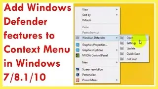 [How To] Add Windows Defender features to Context Menu in Windows 8.1