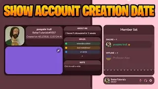 Show Account Creation Date on Discord Using BetterDiscord