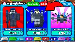 😈 NEW UPDATE Soon! 🤯 UNITS in MARKETPLACE FOR GEMS! 🤑 — Roblox Toilet Tower Defense