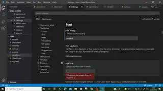 How to font size increase in vs code / visual studio code , font size in increase settings vs code