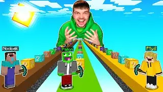 WYŚCIG EPICKICH LUCKY BLOCK z NOOBEK i PTYŚ w Minecraft!