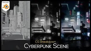 Creating a CYBERPUNK Night Scene! | Blender Scene Breakdown