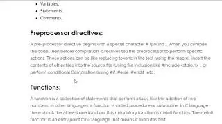 Elements of C Language