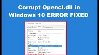 How to fix corrupt Opencl.dll in Windows 10