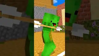 Throw Arrow Mikey vs JJ vs JJsister vs police girl - Minecraft Animation #shorts #maizen #minecraft