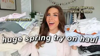 HUGE SPRING TRY ON CLOTHING HAUL 2023 | aritzia, skims, brandy melville, djerf avenue, & more!