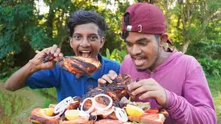 Grilled chicken cooking and tasting | grilled chicken 🍗 | CHICKEN BBQ