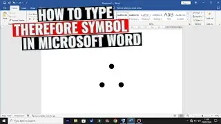 How to insert therefore symbol in Microsoft Word