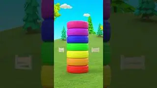 Learn colors with Wooden Seesaw Toy Tyre Game | Color Tyre videos | Super Crazy Kids 2024