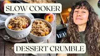 Vegan & Gluten-Free Slow Cooker Nectarine Crumble | Healthy & Easy Dessert Recipe 🍑🌱