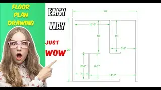 Autocad floor plan Drawing (Single bed house plane Practice Drawing | (For Beginners)