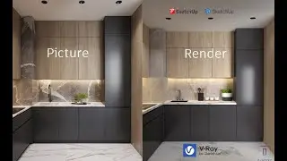 sketchup vray realistic interior render| Realistic render with Vray 5.1| #Beginnerstutorial