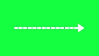 White Dotted Animated Straight Line Arrow on Green Screen Background | 4K | ROYALTY FREE