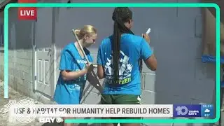 USF womens basketball team helps build a home with Habitat for Humanity