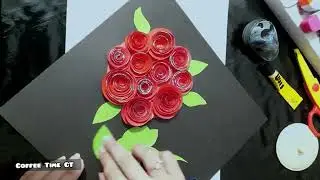 DIY easy red flowers| Beautiful Red and Black Flower crafting| home decoration idea| Coffee Time CT