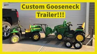 Custom Power Wheels Gooseneck Trailer for Peg Perego John Deere Gator XUV 550 and Tractor!!