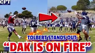 Dak Prescott drops a flawless DIME at #COWBOYS Training Camp! Jalen Tolbert starting to STAND OUT!