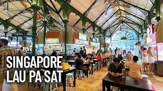 Singapore's Famous Food Market - LAU PA SAT in Downtown Central Area | Walking Tour