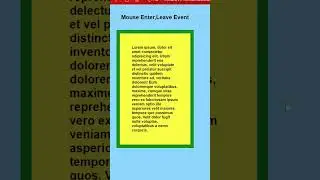 Mouse Event in Javascript||mouse enter,mouse leave,