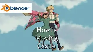 Howl's Moving Castle, walk/loop animation with Blender Grease Pencil 