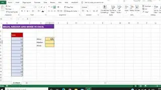 MEAN, MEDIAN AND MODE IN EXCEL