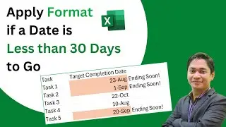 Format Cell if Date is 30 Days To Go or About to Reach the Deadline