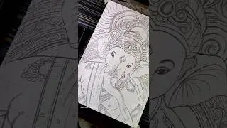 Lord Ganesha Drawing Outline ✍️❤️‍🩹, Ganesh chaturthi #shorts #ganapati #lordganesha #drawing