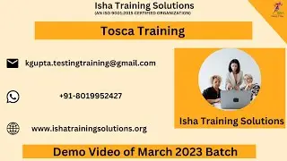 Tosca Demo on 21st March 2023. Pls contact or whatsapp us on +91-8019952427 to enroll