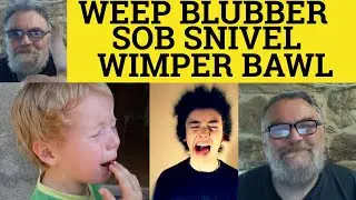 🔵 Weep Bawl Sob Snivel Whimper Blubber Meaning  - Bawl Examples Define Snivel Sob Explained Weep