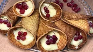 Homemade İce cream cones | Waffle rolls