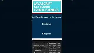 JAVASCRIPT EVENT-LISTENERS | Keyboard Events #short #event #javascript #shorts