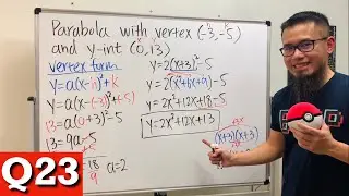 Writing an equation for the parabola with given vertex and y-intercept