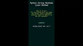 ljust method - Python String Method