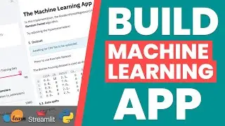 How to Build a Machine Learning App | Streamlit #13