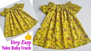 Very Easy Yoke Baby Frock cutting and stitching for 1-2 year