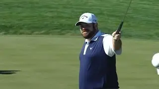 Colt Knost excites the crowd on No. 16 at Waste Management