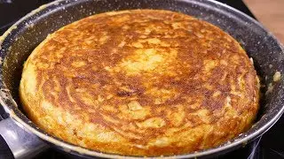 tasty spanish potato omelette - cooking easy food recipes for dinner to make at home