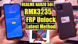 Realme narzo 50i FRP Bypass Android 11 Without Pc | Realme RMX3235 Google Account Bypass 2022