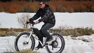 Snow Biking with 30 MPH Electric Fat Tire Mountain Bike