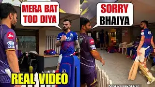 Watch Virat Kohlis ANGRY response when Rinku Singh asks for Virats bat after breaking his bat |