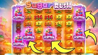 Sugar rush slot 22 spin bonus big win on a high stake $10,000 bonus buy compilation great game