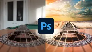 EASY PHOTOSHOP EDIT | Guitar into Train Track Tutorial