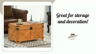 Barn Design Large Decorative Farmhouse Wooden Storage Trunk Chest