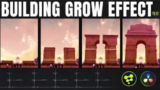 BUILDING GROW EFFECT (हिन्दी) I Davinci Resolve 18.5 | Fusion Tutorial I Sky Replacement I