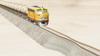 Trains vs Narrow Rail Track - Beamng Drive